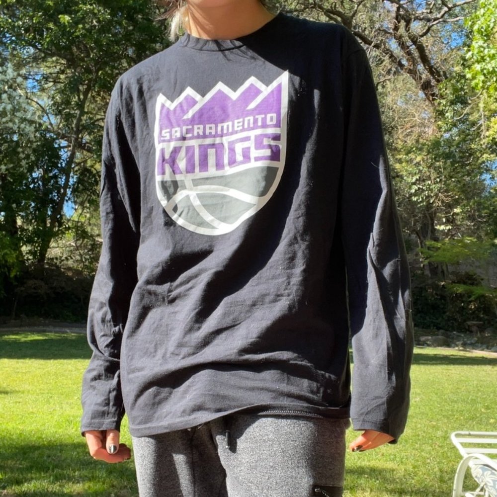 Y2K Black Purple Sacramento Kings NBA Long Sleeve